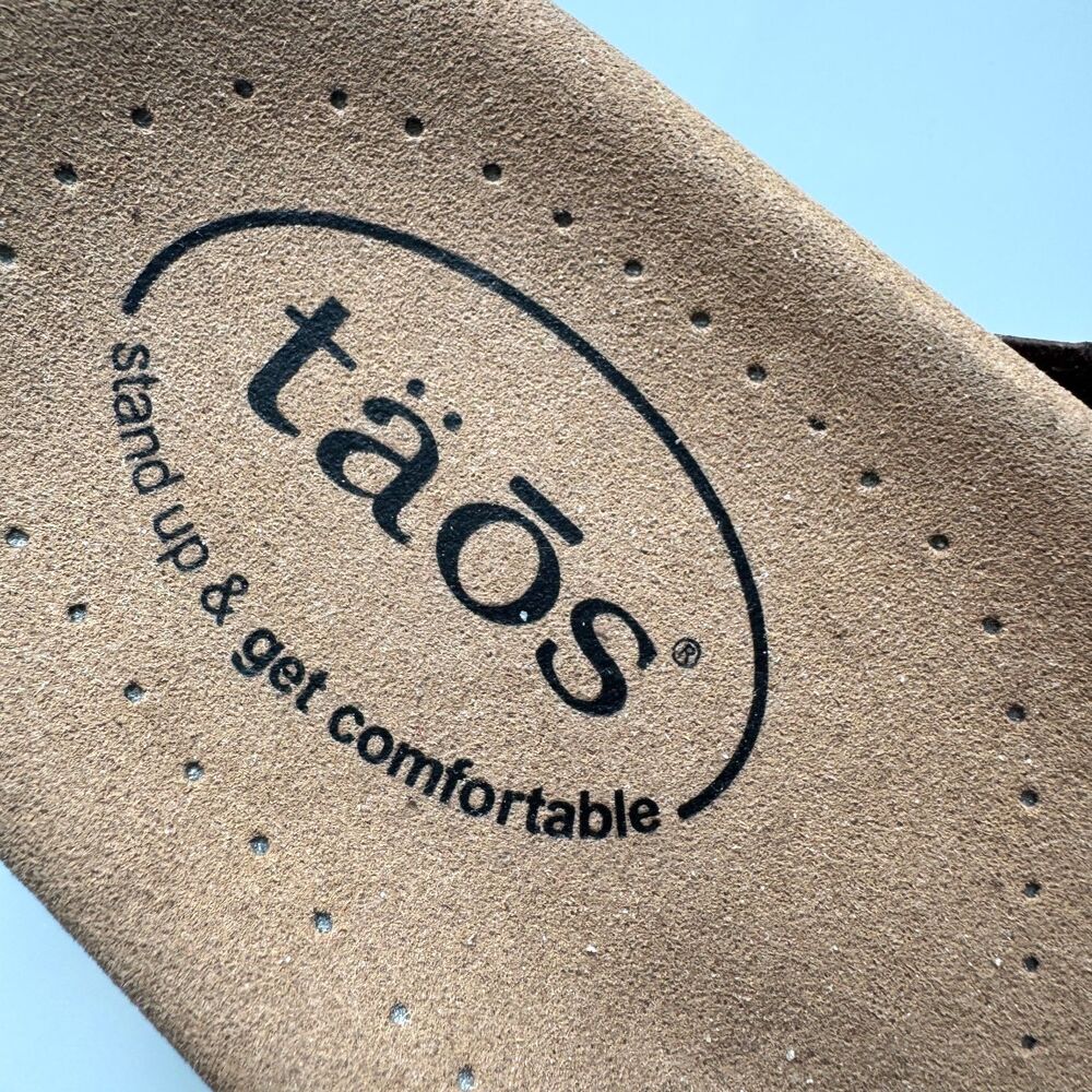 Taos Guru Woven Chocolate Brown Leather Slide Sandals Comfort Shoes Womens US 9 - Picture 5 of 7